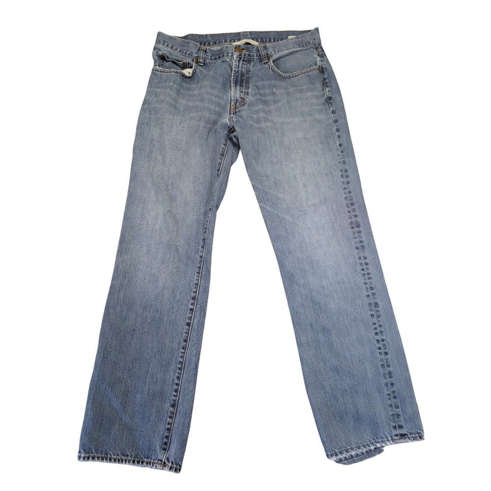 J. Crew Mens Vintage Straight Leg Blue Cotton Denim Jeans Size 34 x 32